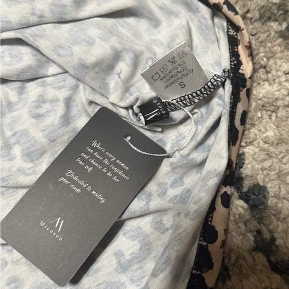 Leopard Ruffled Cut Out Black and Brown Blouse - Picture 2 of 9